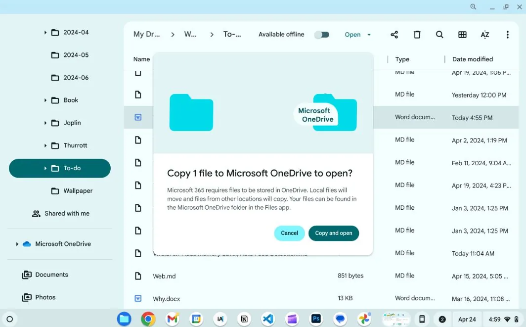 谷歌ChromeOS集成Microsoft 365：Word、Excel等文档实现无缝编辑