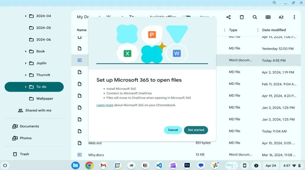 谷歌ChromeOS集成Microsoft 365：Word、Excel等文档实现无缝编辑